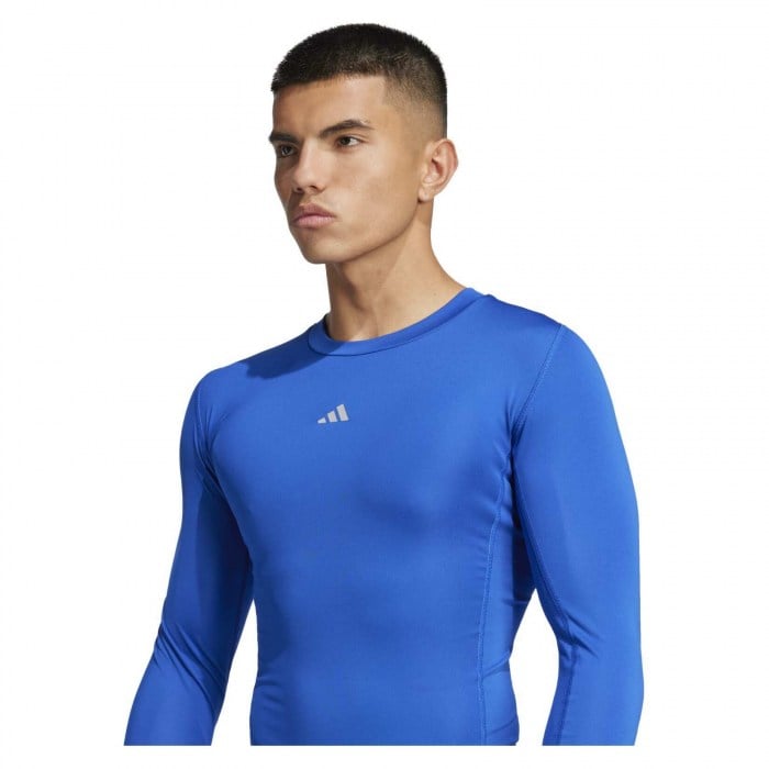 adidas Techfit Long-Sleeve Tee - Team Royal Blue/White