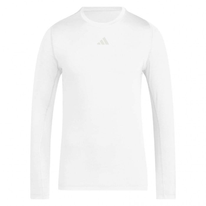adidas Techfit Long-Sleeve Tee - White/Black