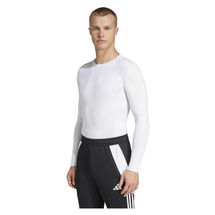 adidas Techfit Long-Sleeve Tee - White/Black