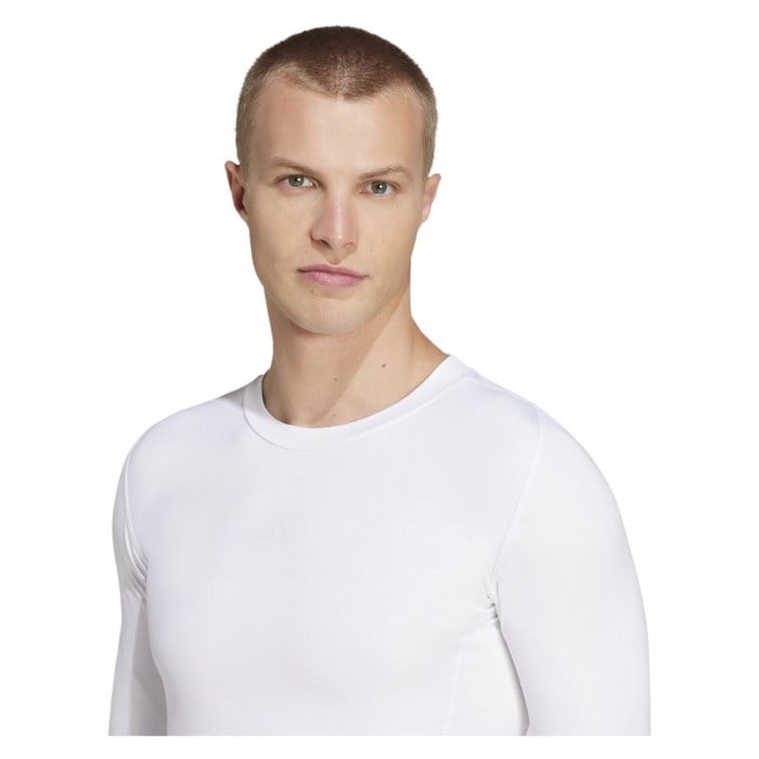 adidas Techfit Long-Sleeve Tee - White/Black
