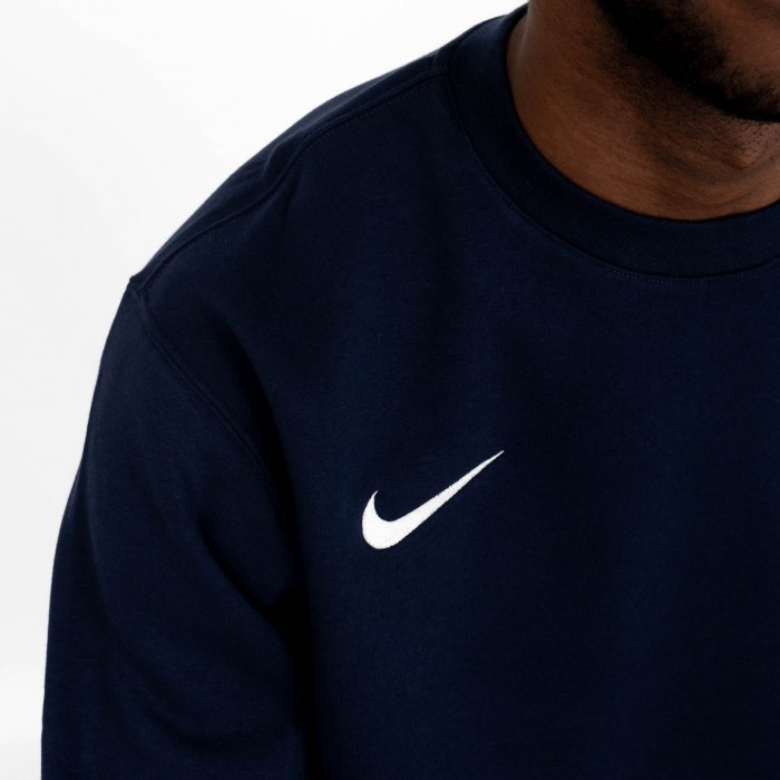 Nike Team Club 20 Fleece Crew Sweatshirt Obsidian-White-White