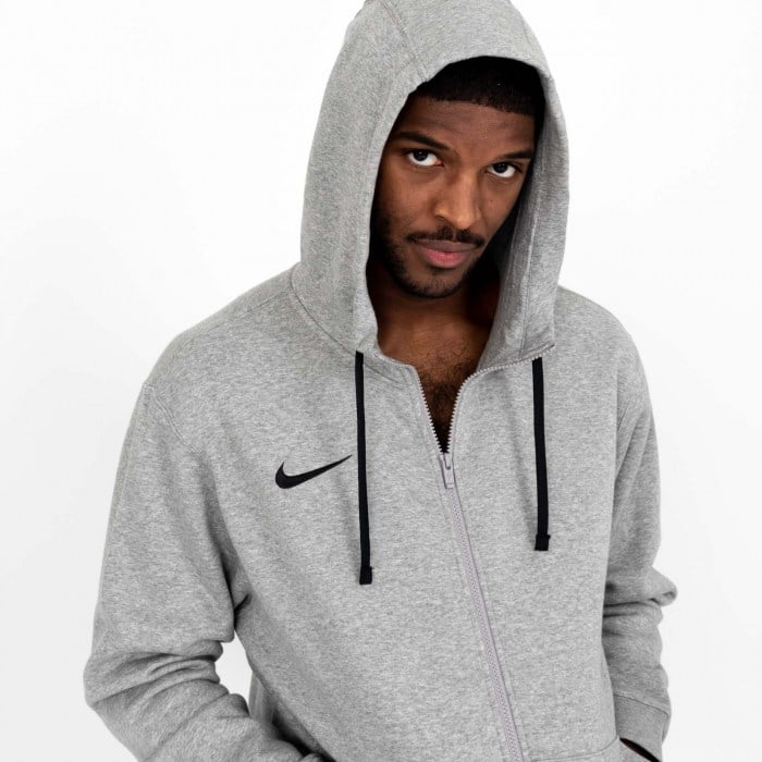 Nike Team Club 20 Fleece Full-Zip Hoodie (M) Dk Grey Heather-Black-Black