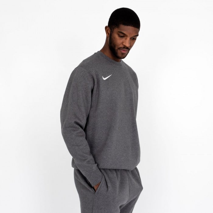 Nike Team Club 20 Fleece Crew Sweatshirt Charcoal Heathr-White-White