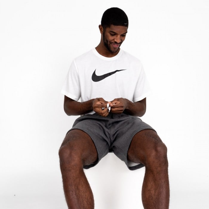 Nike Team Club 20 Fleece Shorts (M) Charcoal Heathr-White-White