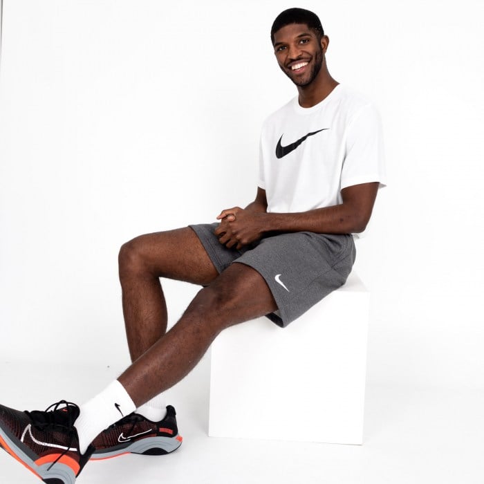 Nike Team Club 20 Fleece Shorts (M) Charcoal Heathr-White-White