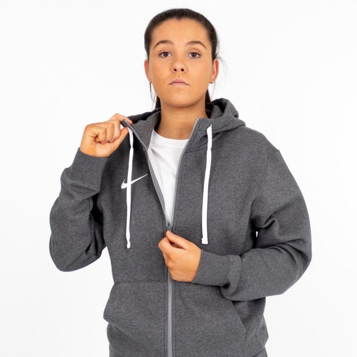 Nike Team Club 20 Fleece Full-Zip Hoodie (M) Charcoal Heathr-White-White