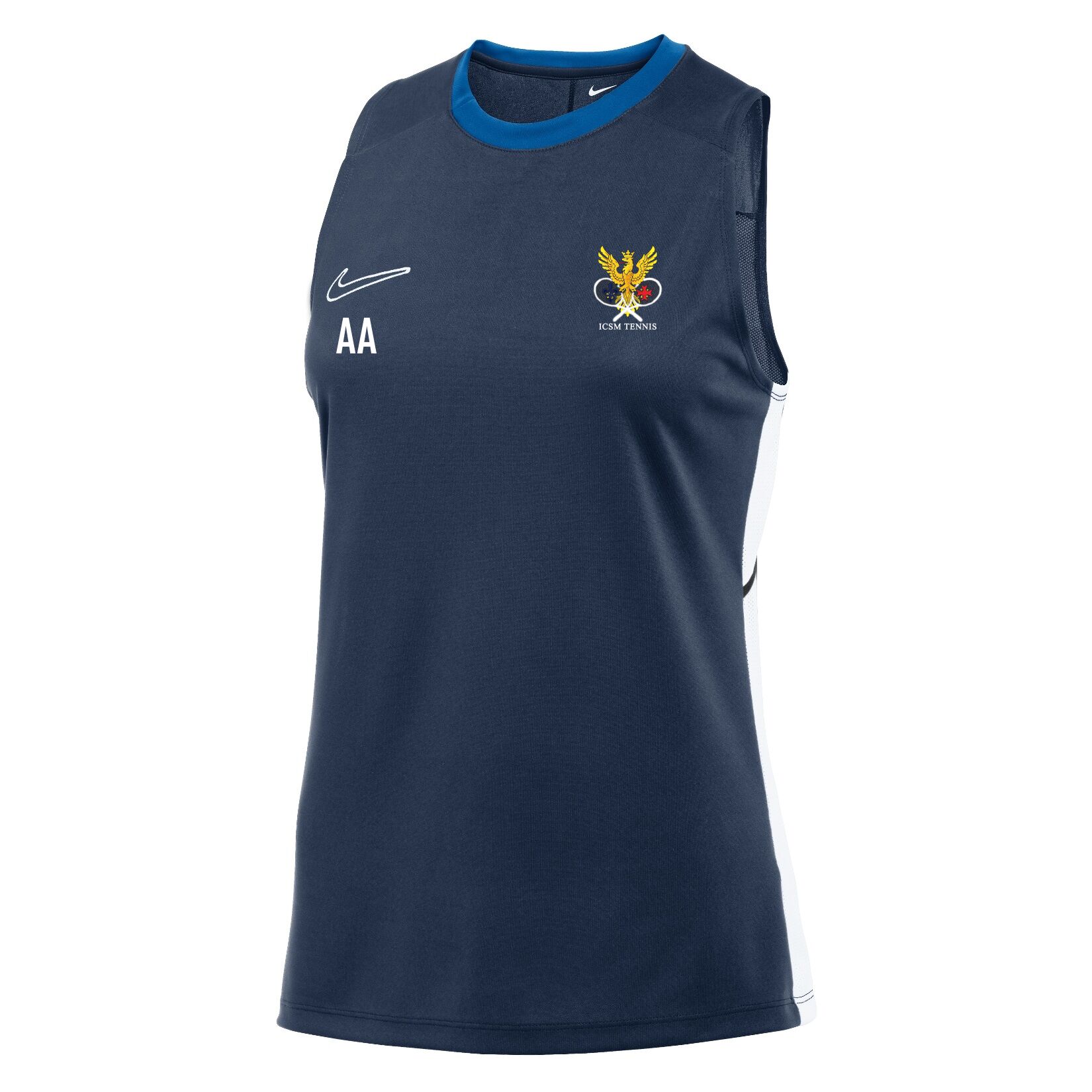 Nike Dri-FIT Academy 25 Sleeveless Top (W) - Obsidian/Royal Blue/White