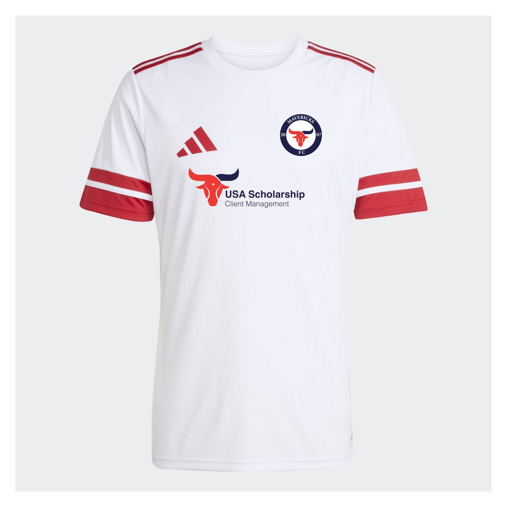 adidas Squadra 25 Short-Sleeve Jersey - White/Team Power Red