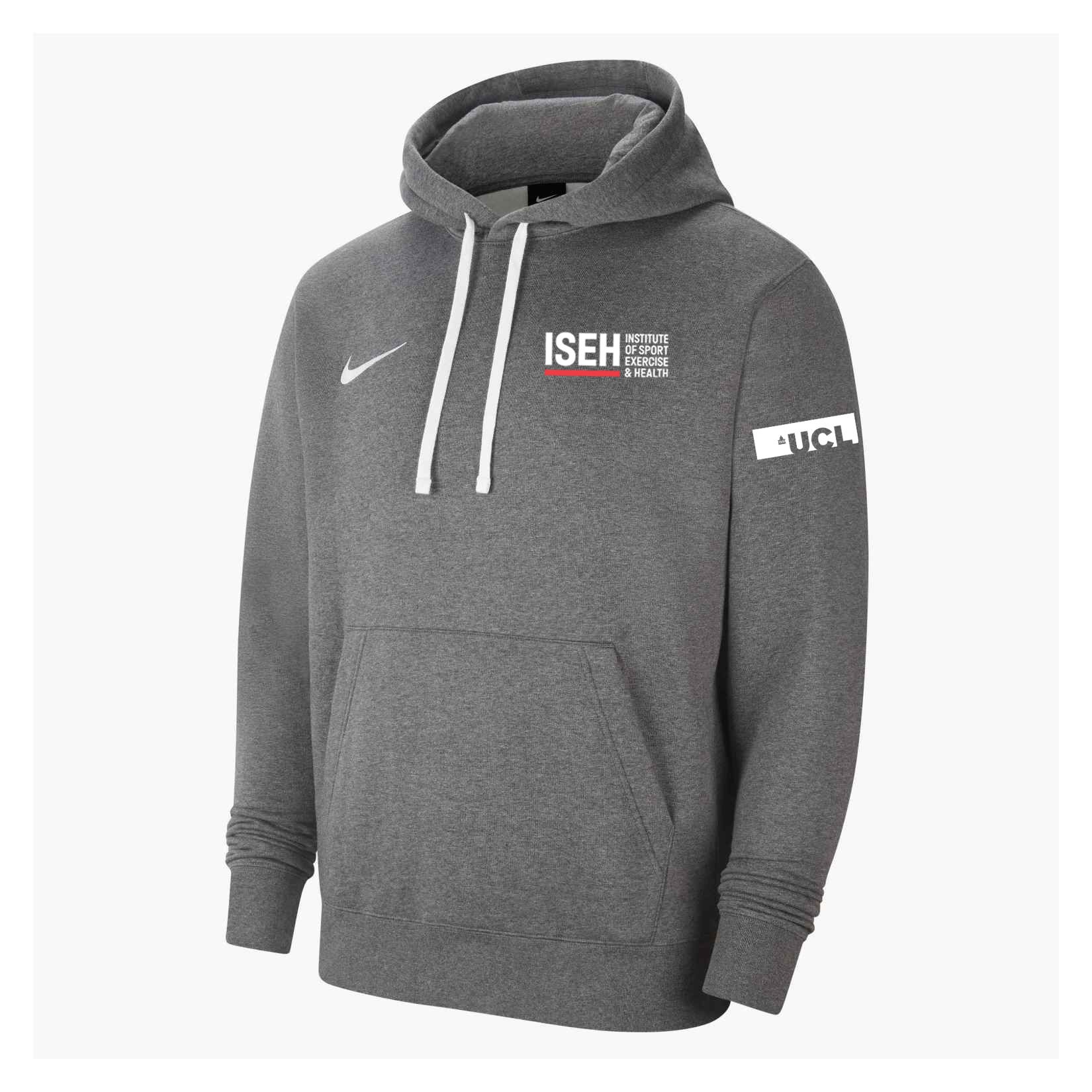 Nike Team Club 20 Fleece Hoodie (M) Charcoal Heather-White-White