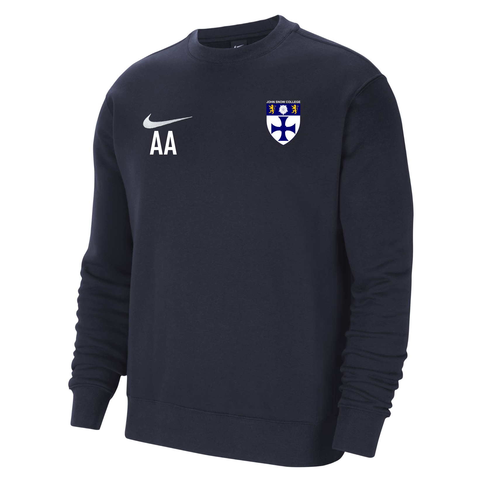 Nike Team Club 20 Fleece Crew Sweatshirt - Obsidian/White/White