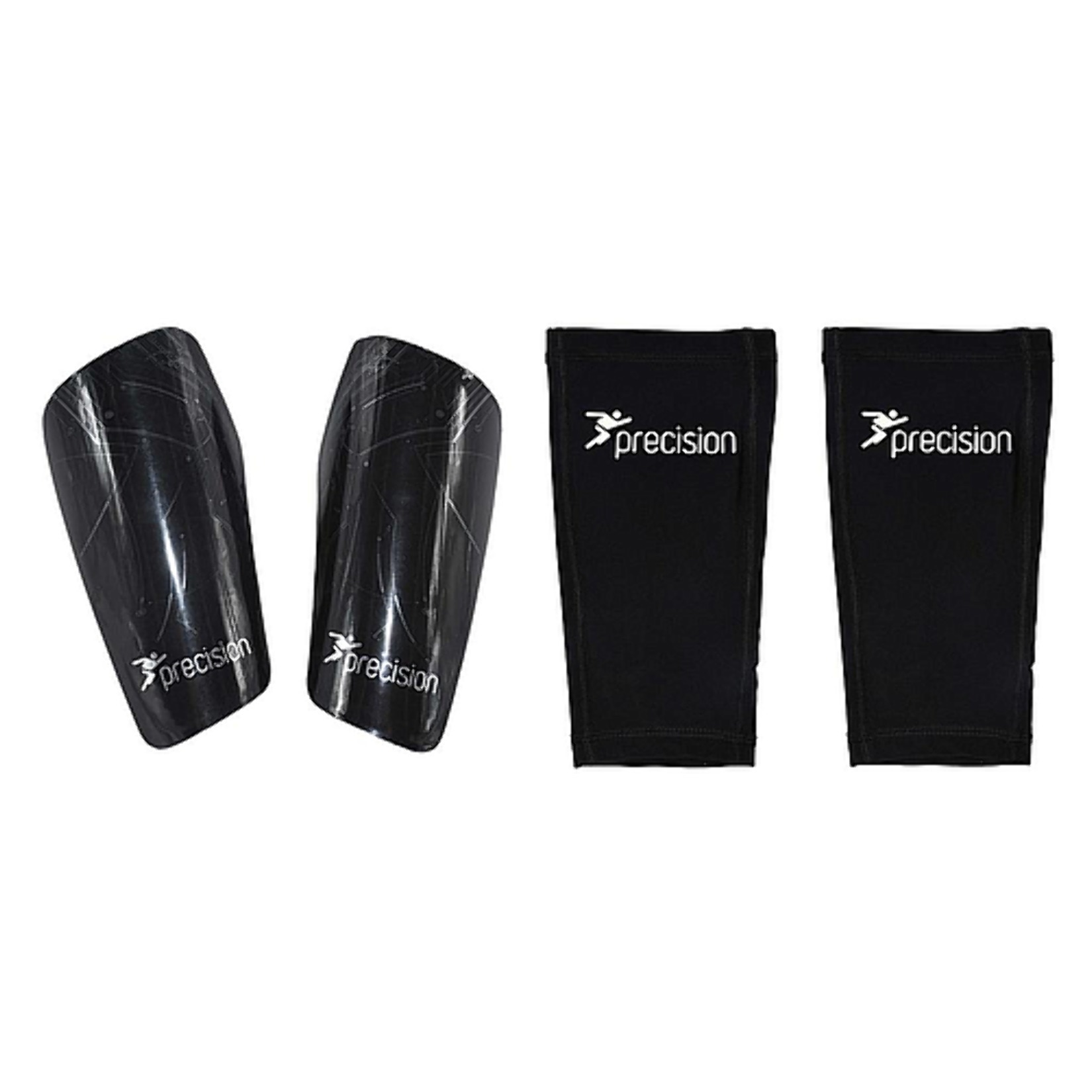 Precision Pro Matrix Shinguards - Black/Chrome