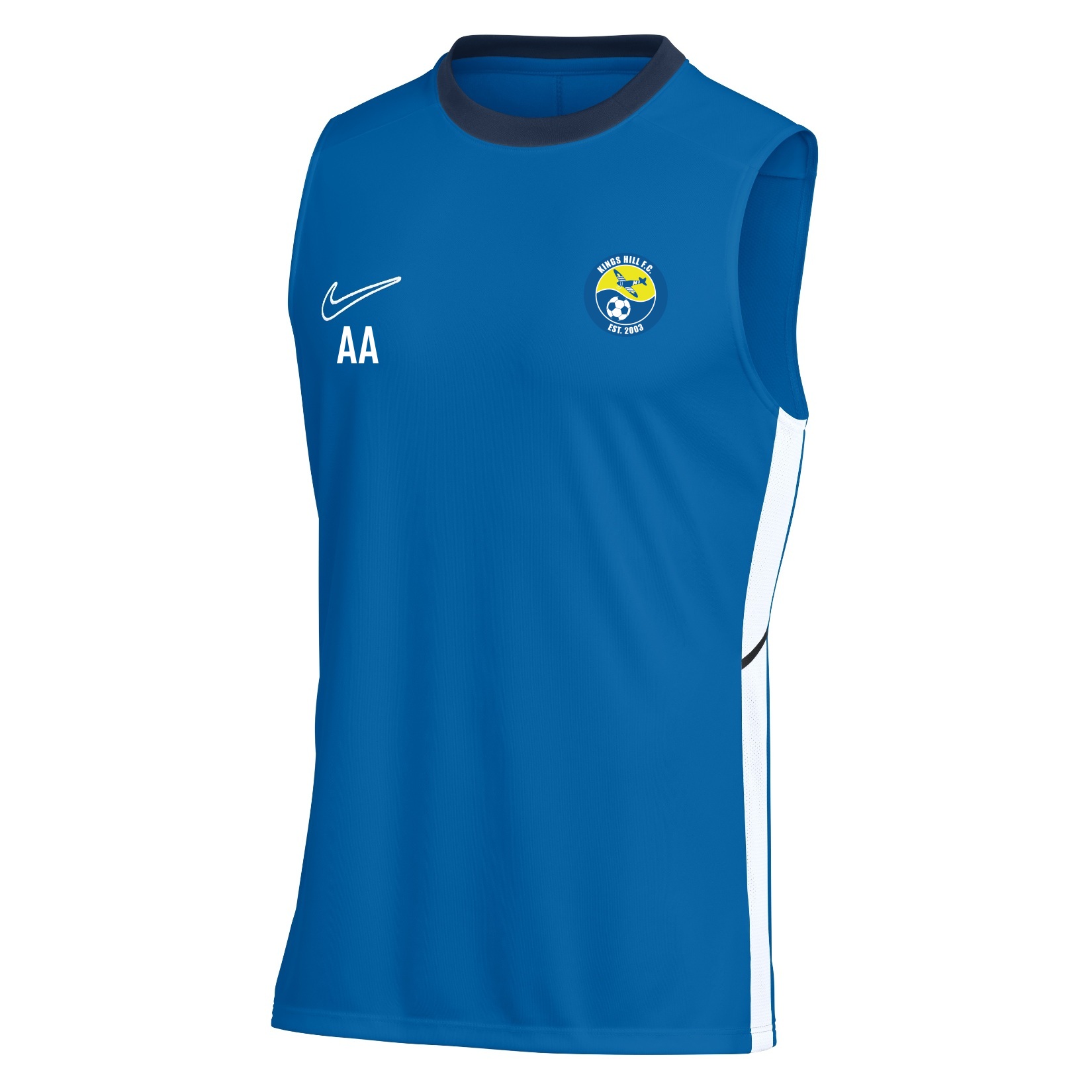 Nike Dri-FIT Academy 25 Sleeveless Top - Royal Blue/Obsidian/White