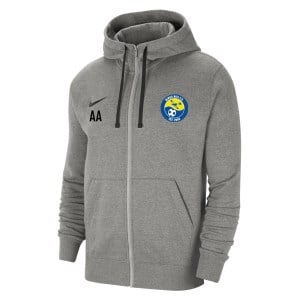 Nike Team Club 20 Fleece Full-Zip Hoodie (M) Dark Grey Heather-Black-Black