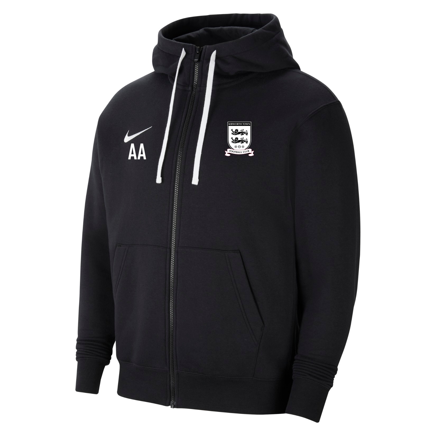 Nike Team Club 20 Fleece Full-Zip Hoodie - Black/White/White