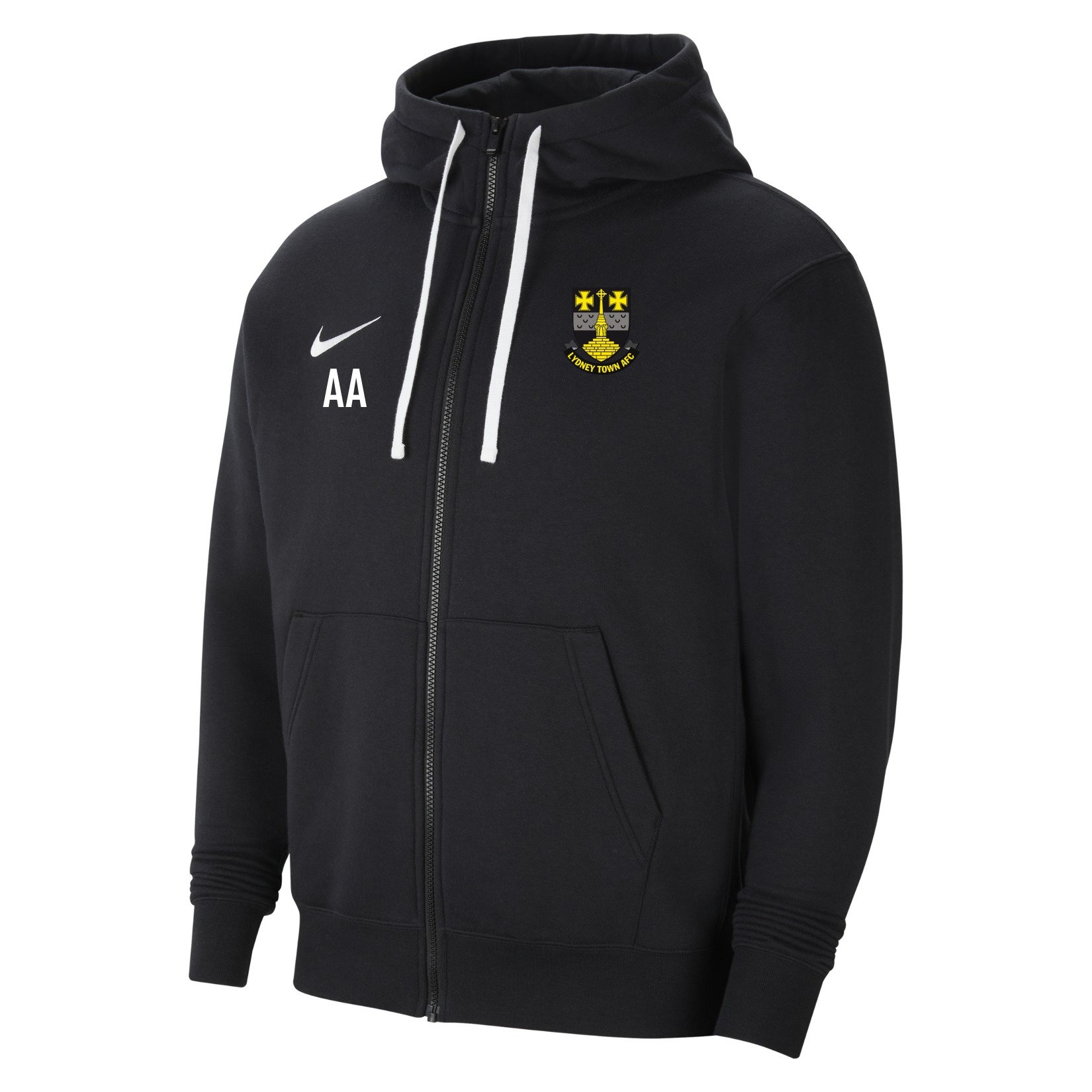 Nike Team Club 20 Fleece Full-Zip Hoodie - Black/White/White