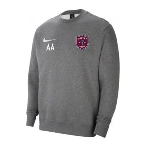 Nike Team Club 20 Fleece Crew Sweatshirt Charcoal Heather-White-White