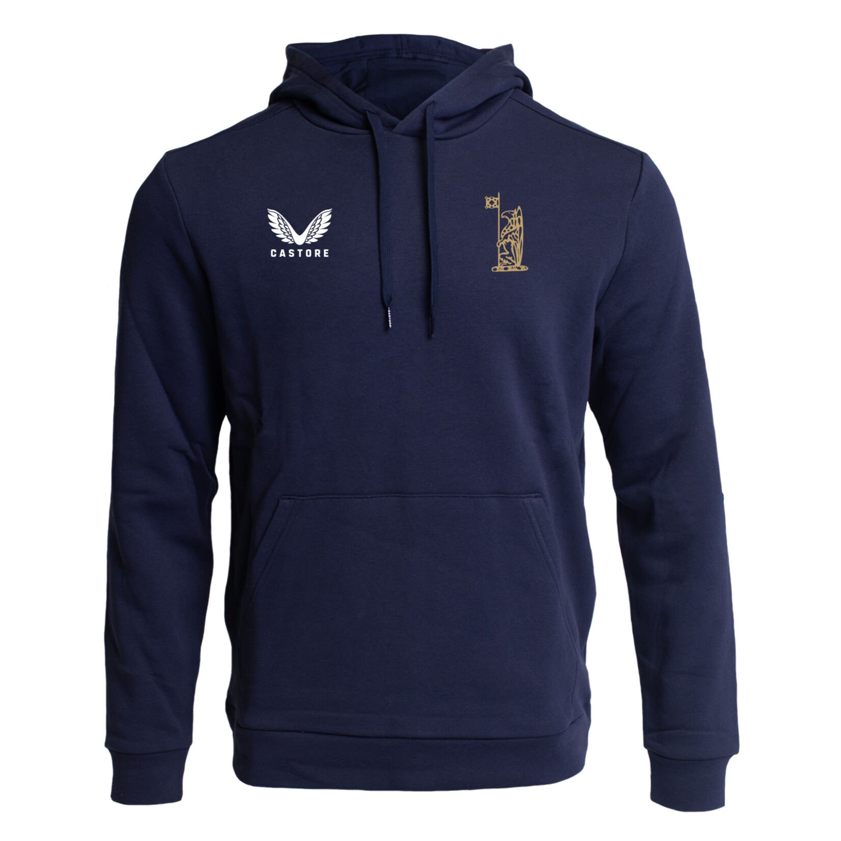 Malvern College Cotton Brushback Hoodie - PEACOAT