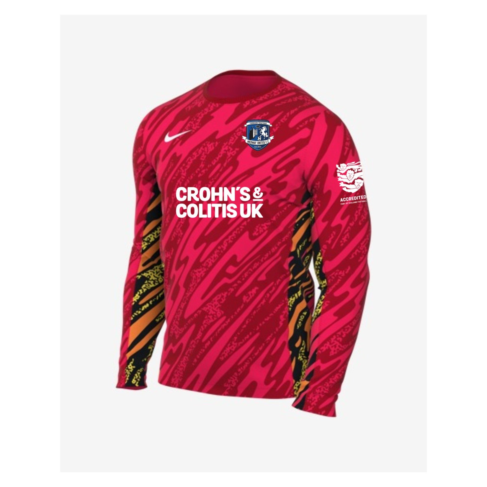 Nike Dri-Fit Gardien V Goalkeeper LS Jersey - Laser Crimson/University Red/White