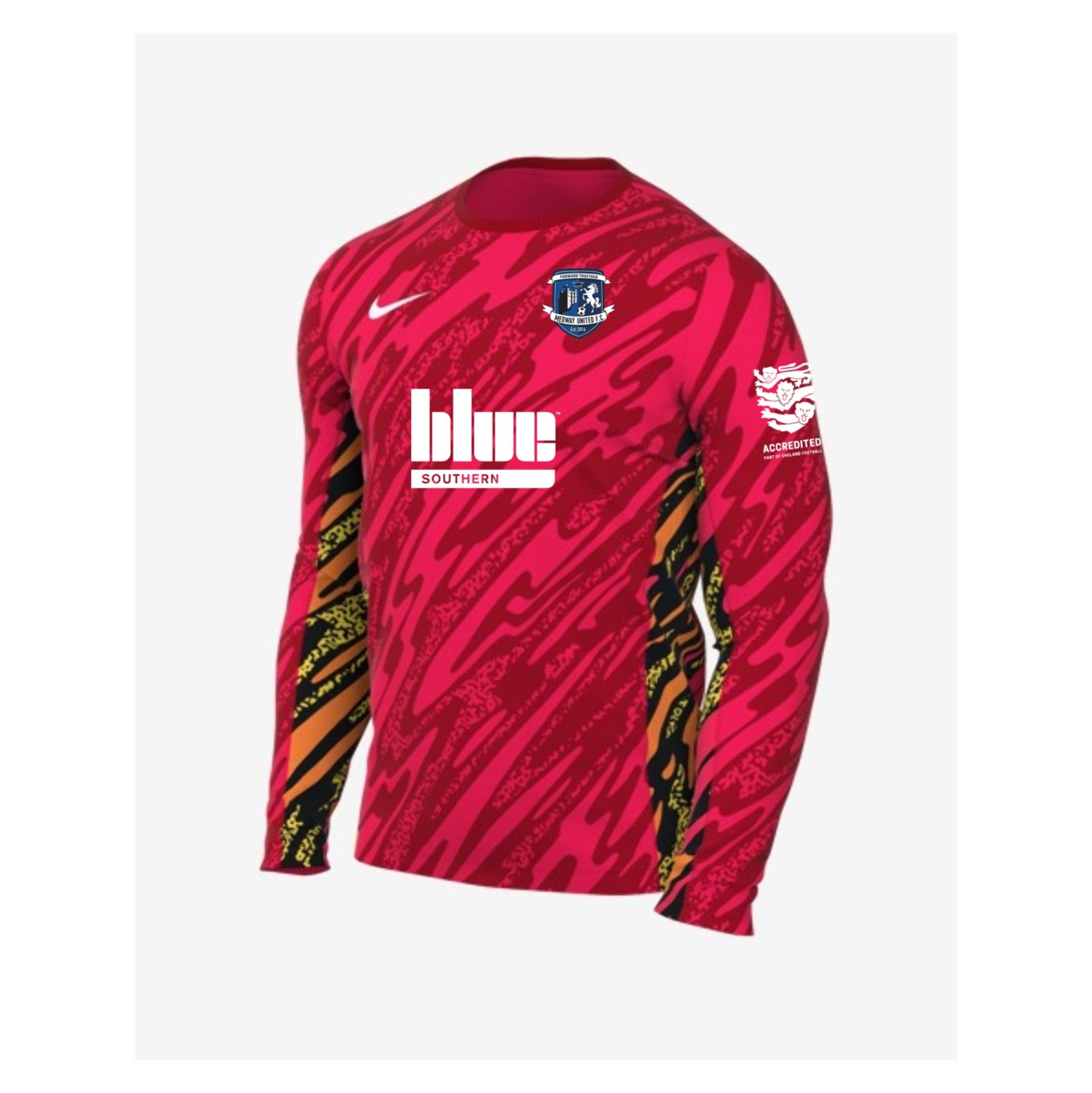 Nike Dri-Fit Gardien V Goalkeeper LS Jersey - Laser Crimson/University Red/White