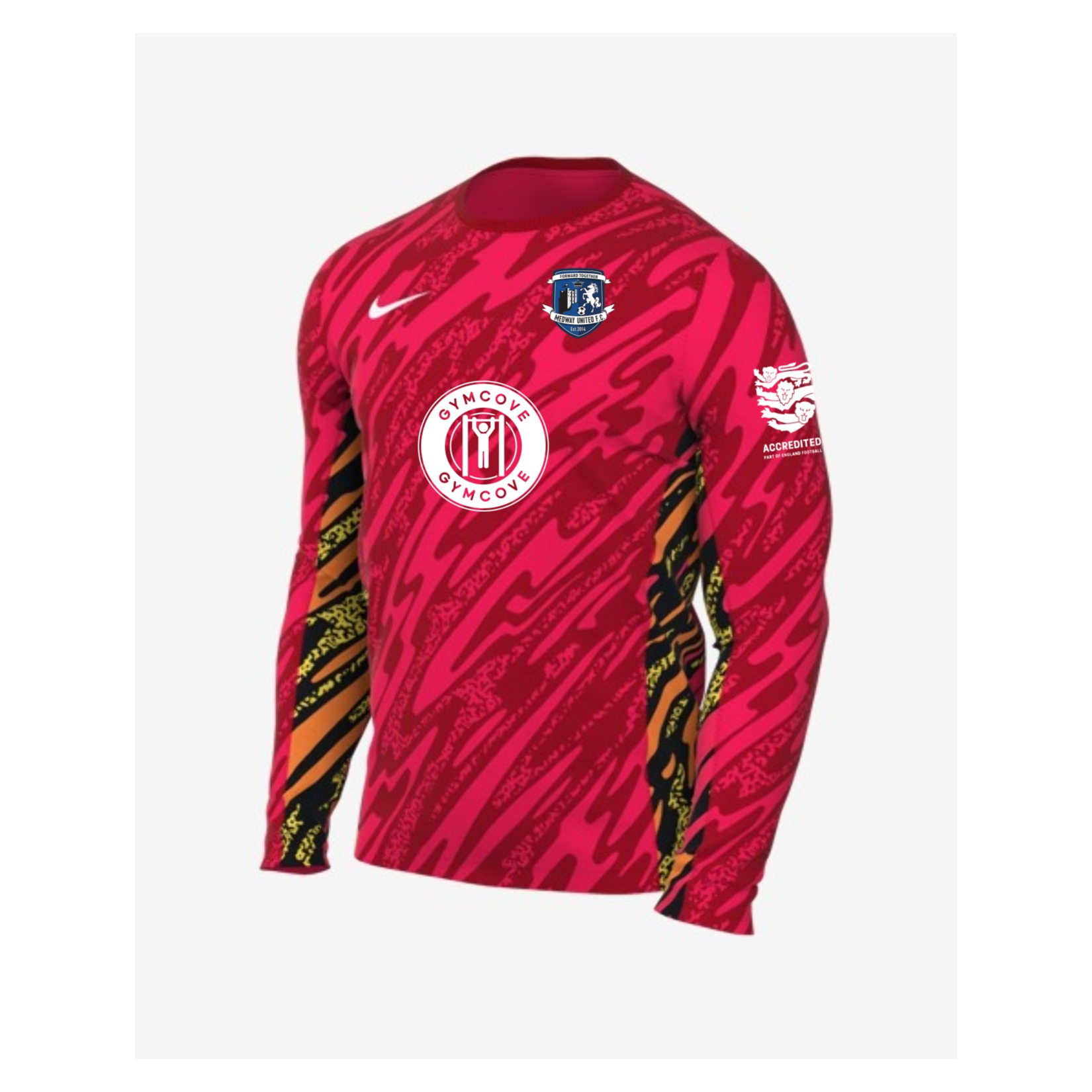 Nike Dri-Fit Gardien V Goalkeeper LS Jersey - Laser Crimson/University Red/White
