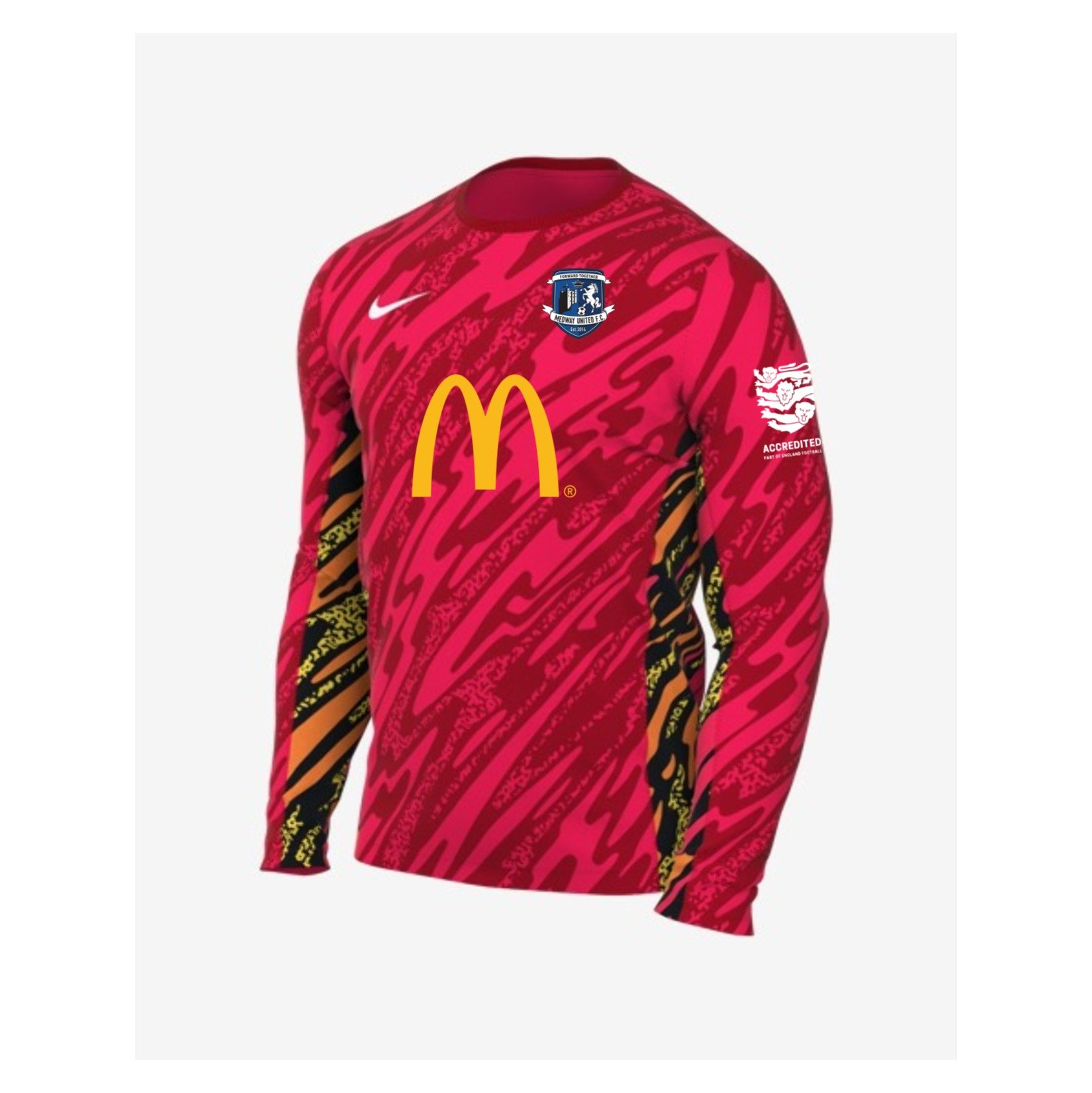 Nike Dri-Fit Gardien V Goalkeeper LS Jersey - Laser Crimson/University Red/White