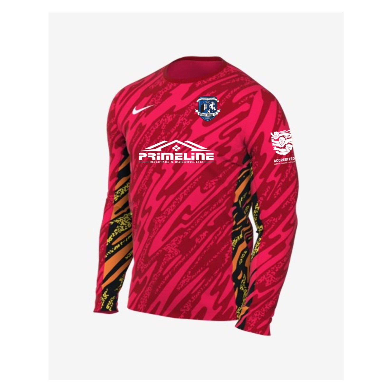 Nike Dri-Fit Gardien V Goalkeeper LS Jersey - Laser Crimson/University Red/White