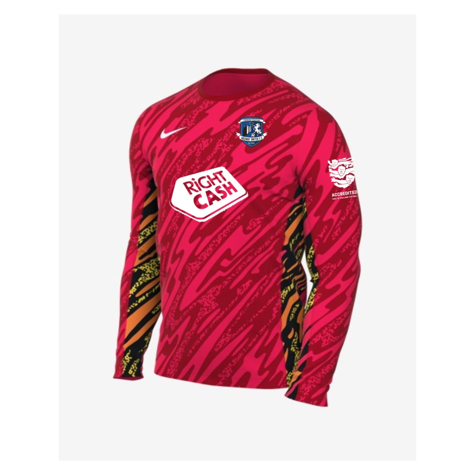 Nike Dri-Fit Gardien V Goalkeeper LS Jersey - Laser Crimson/University Red/White