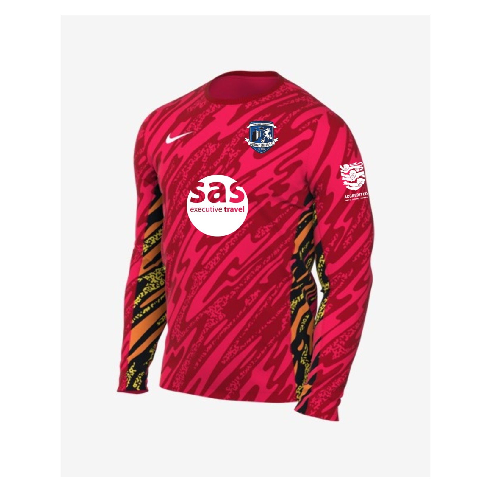 Nike Dri-Fit Gardien V Goalkeeper LS Jersey - Laser Crimson/University Red/White
