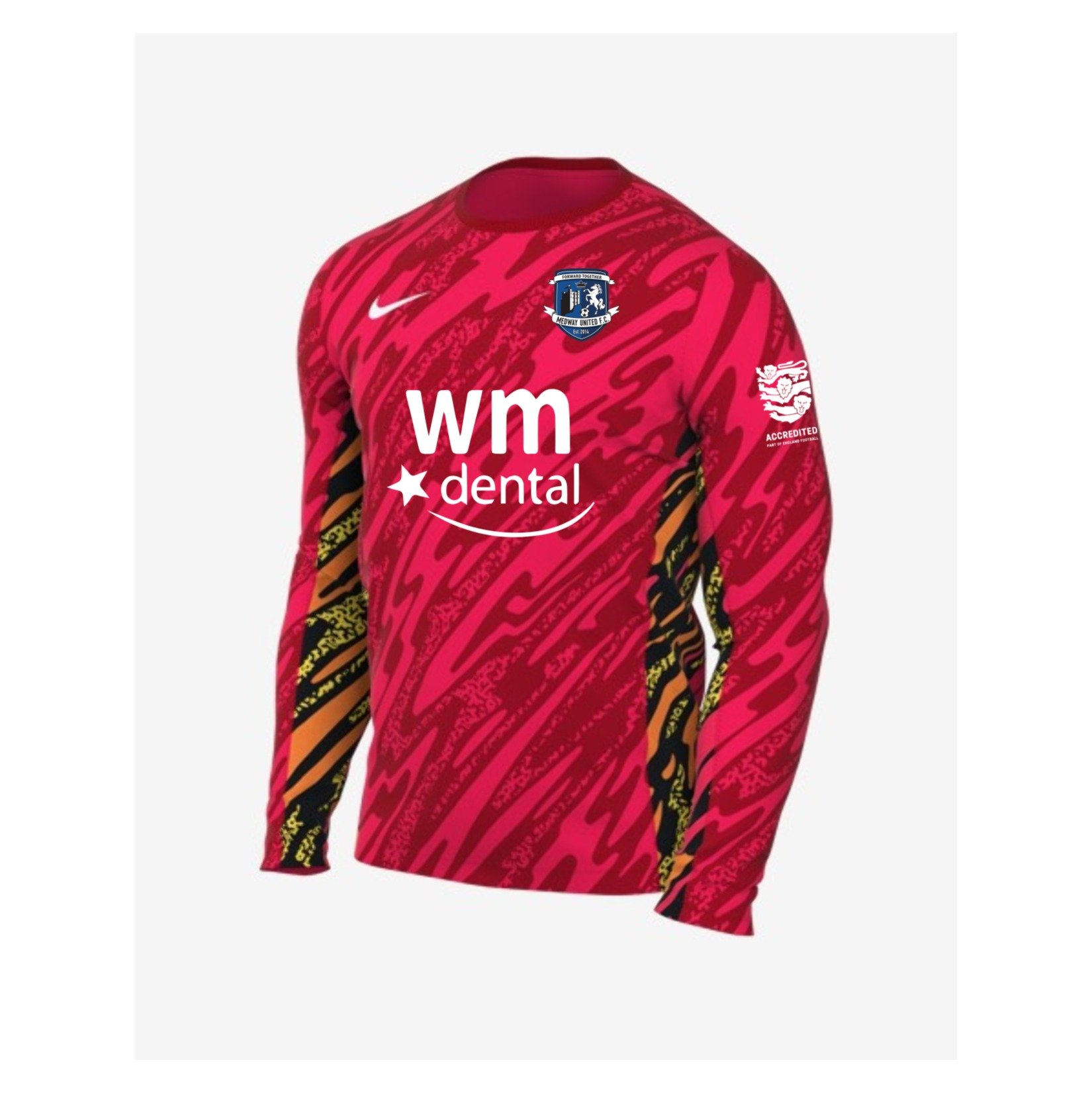 Nike Dri-Fit Gardien V Goalkeeper LS Jersey - Laser Crimson/University Red/White