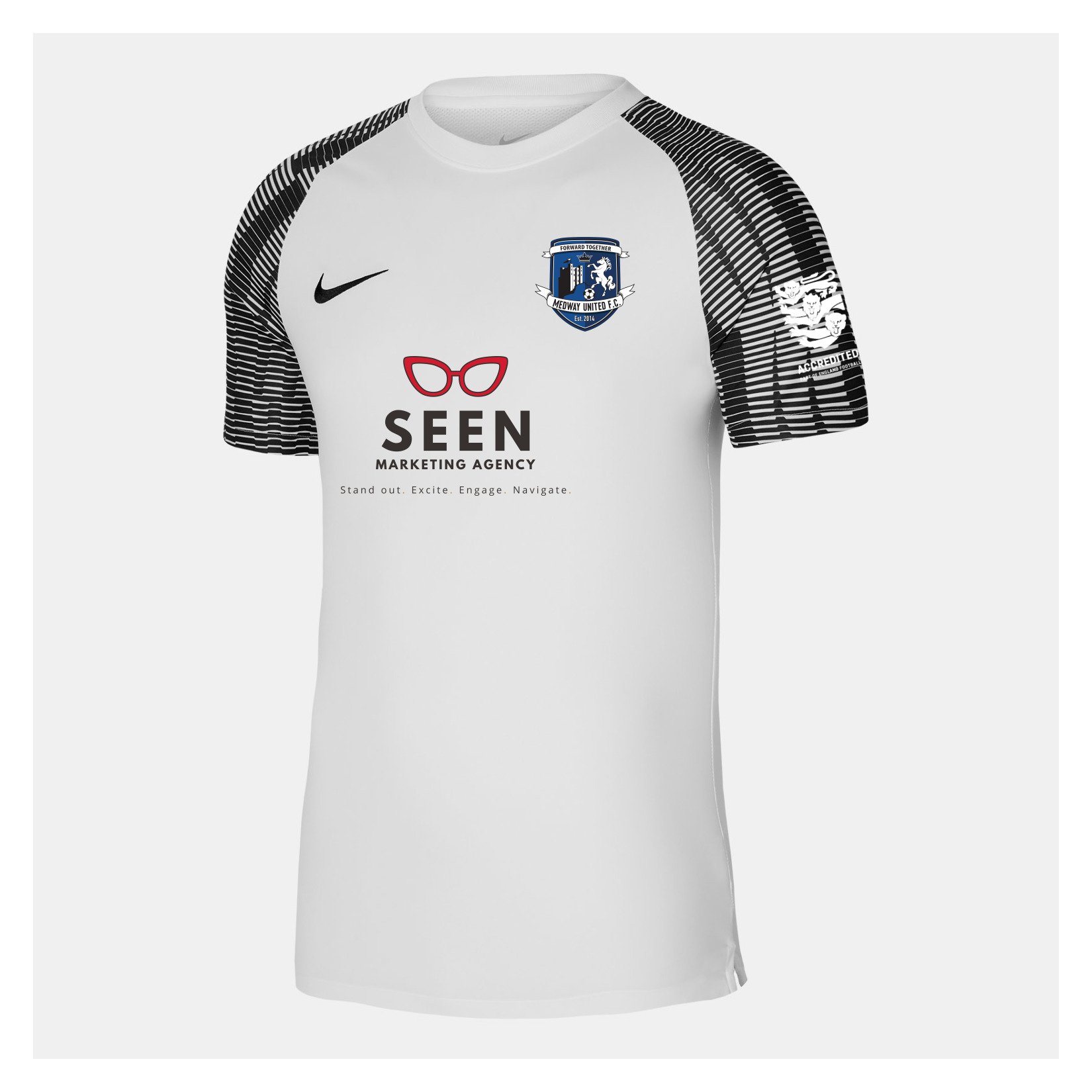 Nike Academy Short Sleeve Jersey - White/Black/Black