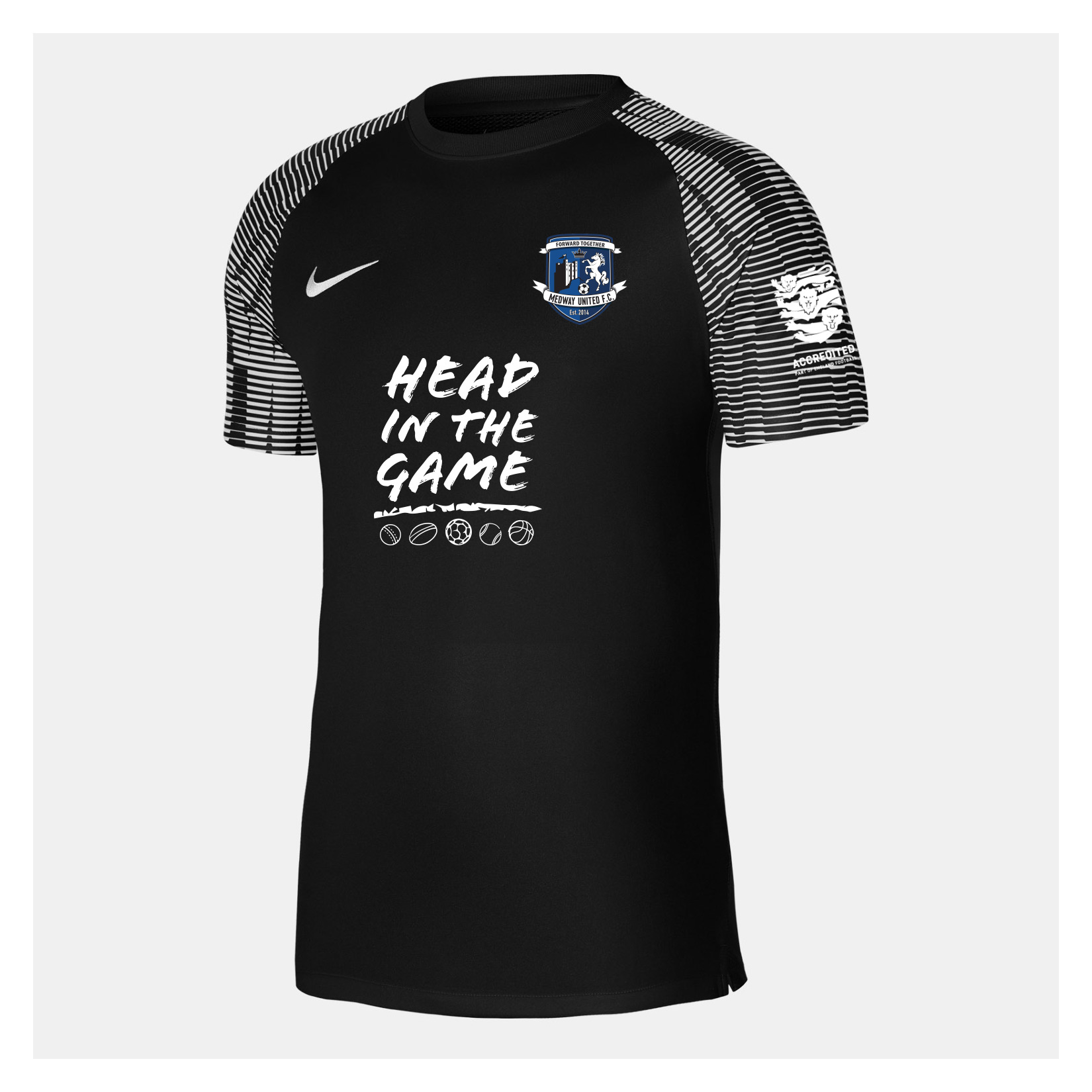 Nike Academy Short Sleeve Jersey - Black/White/White