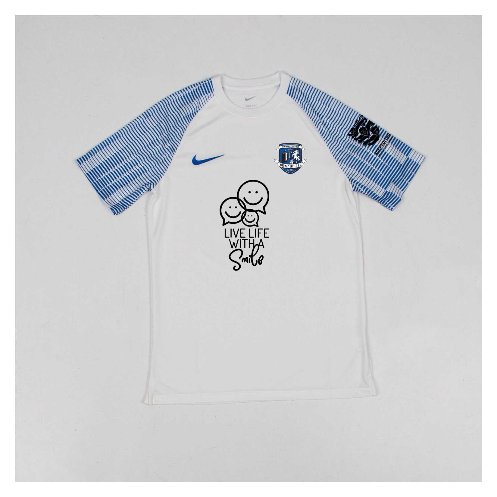 Nike Academy Short Sleeve Jersey - White/Royal Blue/Royal Blue