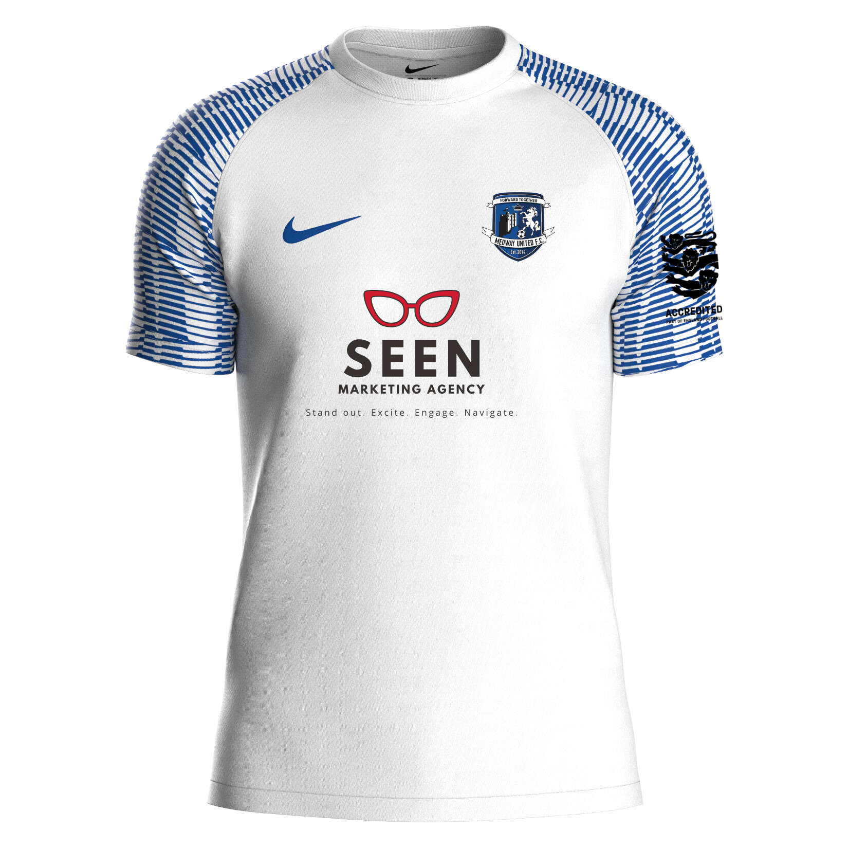 Nike Academy Short Sleeve Jersey - White/Royal Blue/Royal Blue