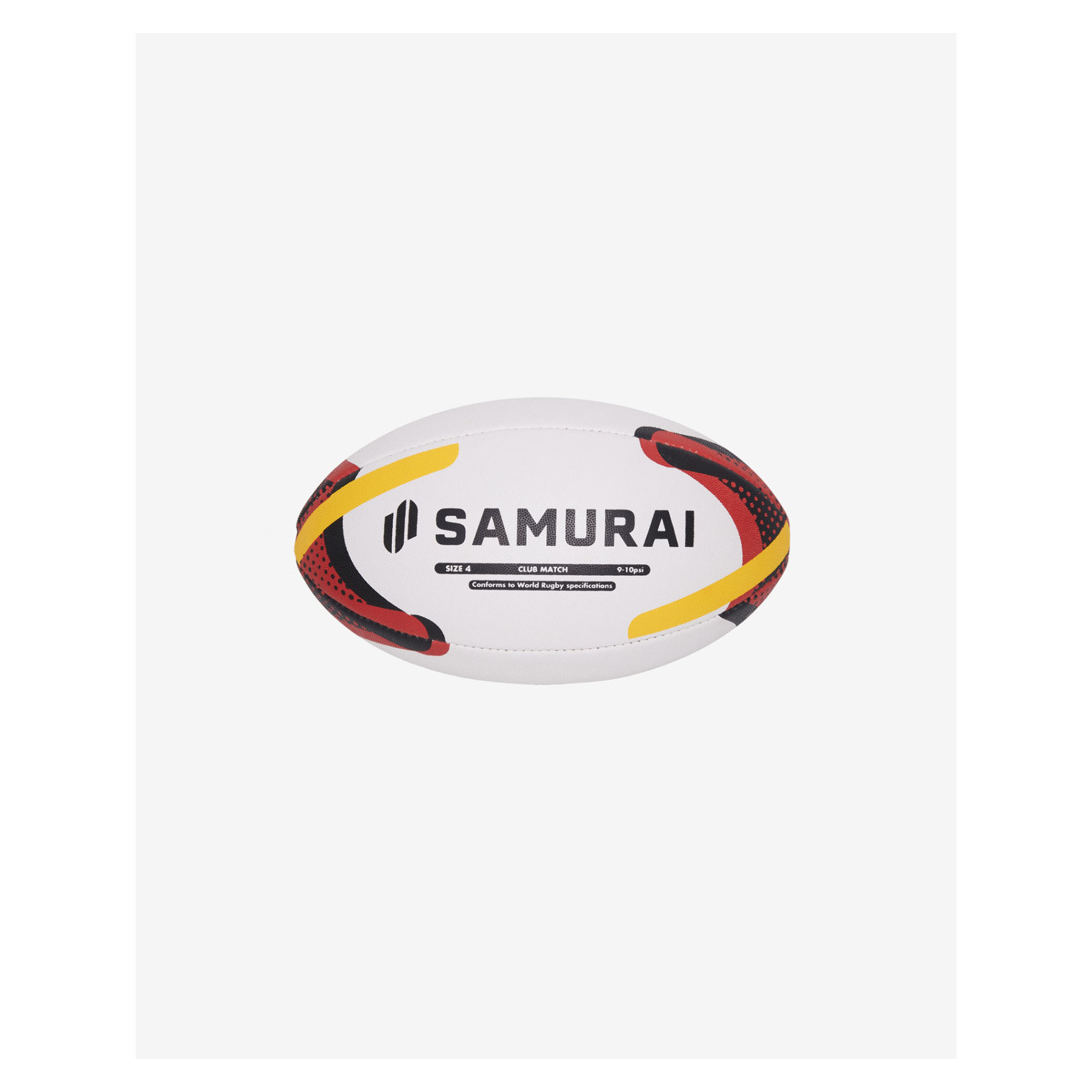 SAMURAI Club Match Rugby Ball - White/Red/Yellow