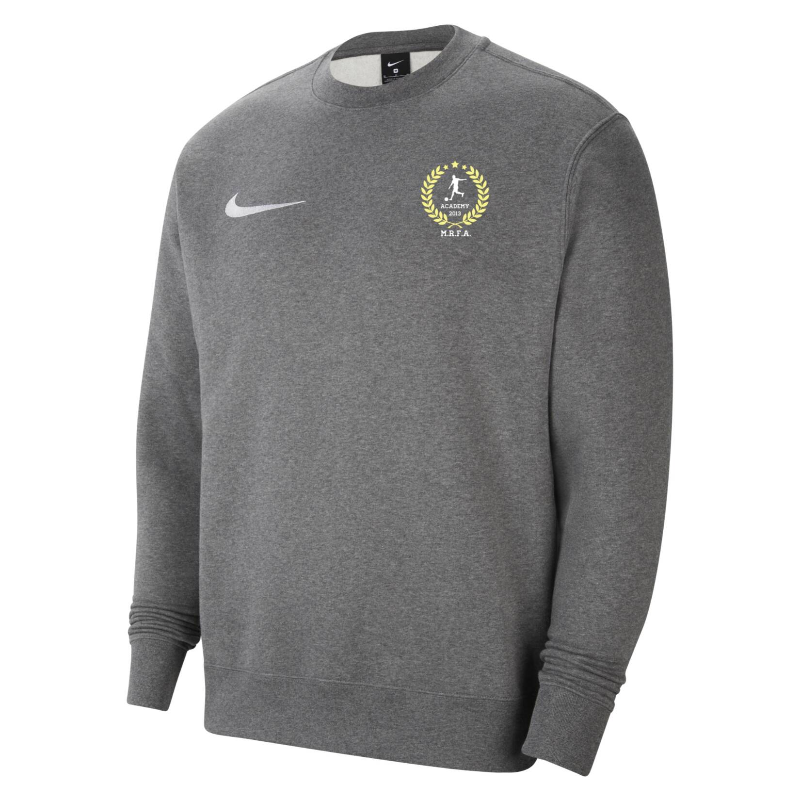 Nike Team Club 20 Fleece Crew Sweatshirt - Charcoal Heather/White/White