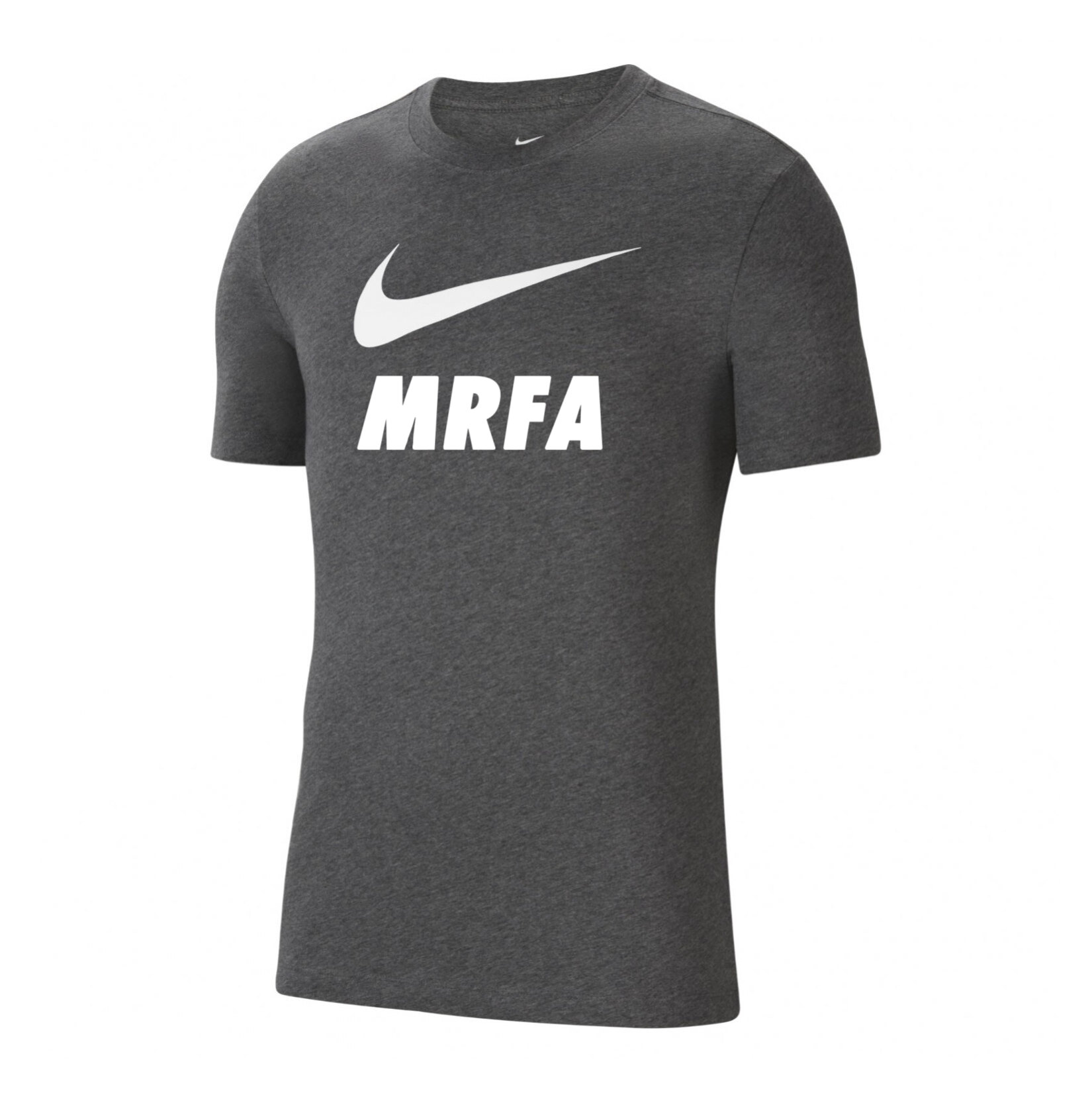 Nike Team Club 20 Swoosh Tee (M) - Charcoal Heather/White