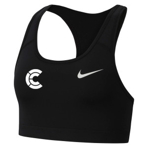 Nike Womens Swoosh Medium Support Sports Bra Black-Black-White