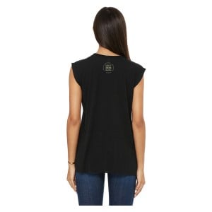 Womens Flowy muscle tee with rolled cuff