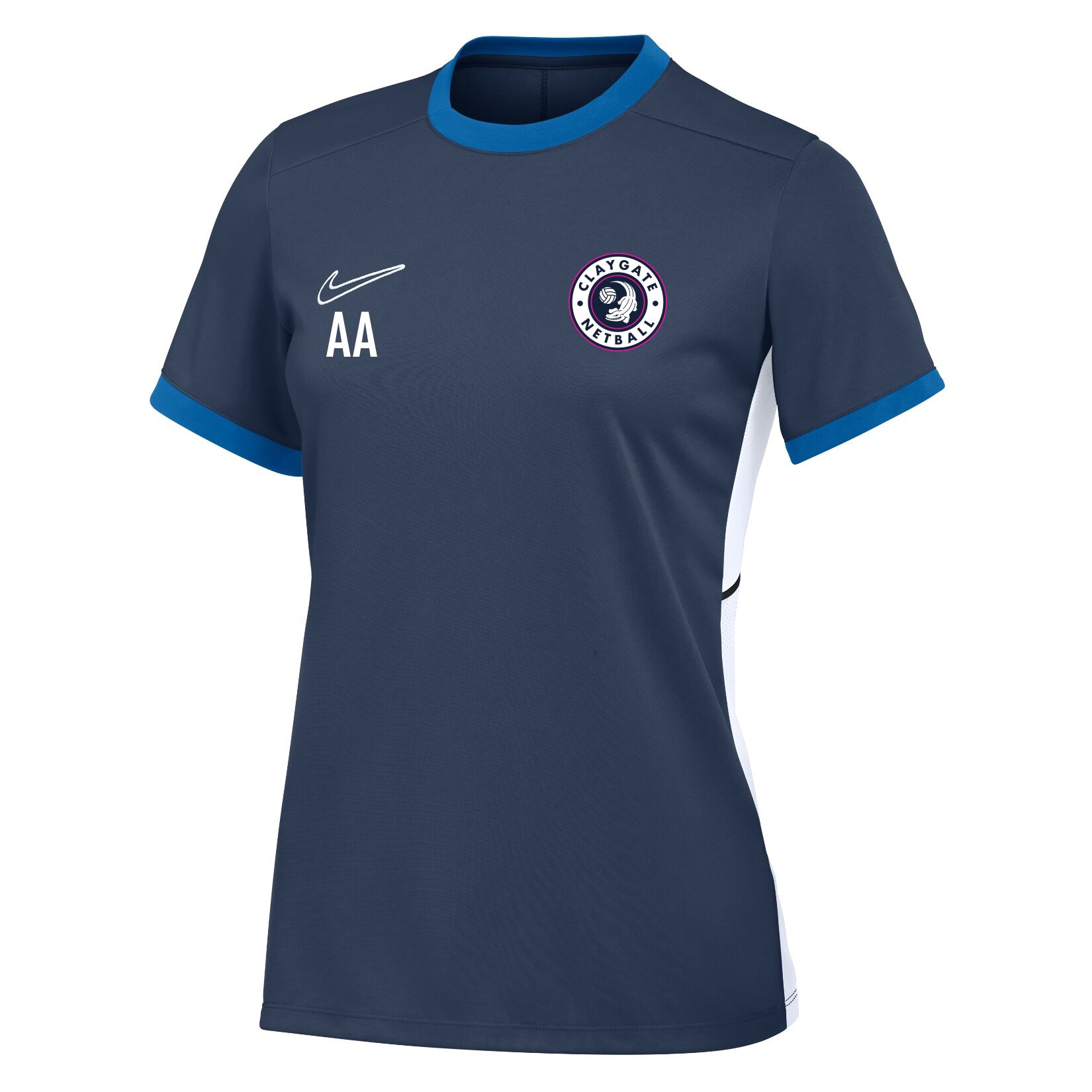 Nike Academy 25 Short-Sleeve Training Top (W) - Obsidian/Royal Blue/White