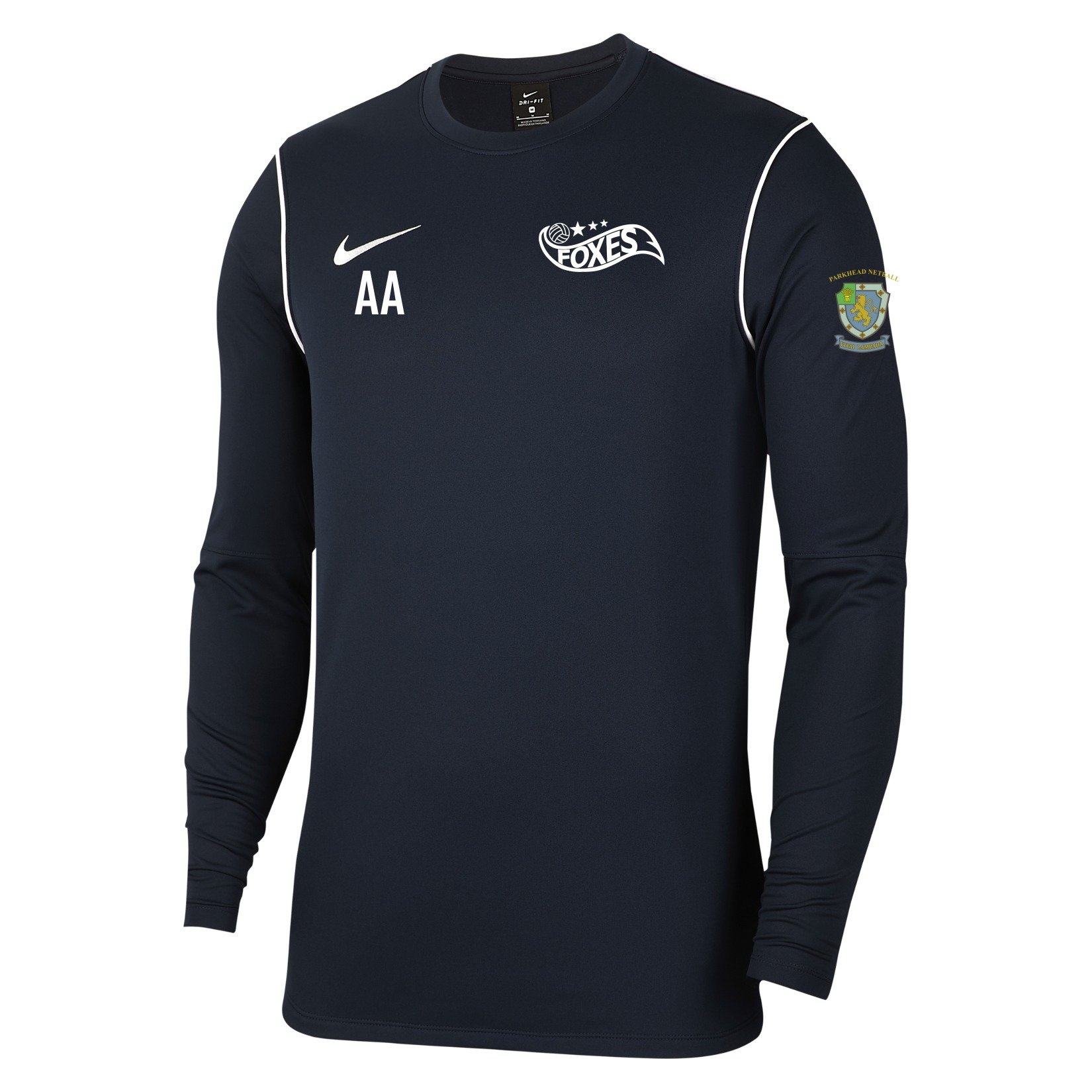 Nike Dri-FIT Park 20 Crew Top - Obsidian/White/White
