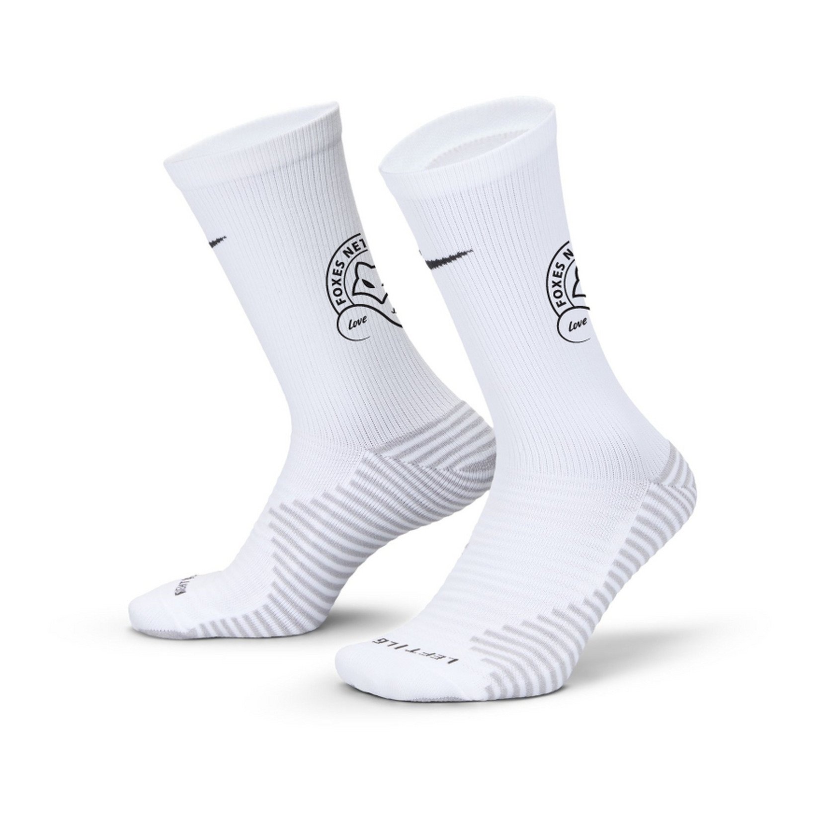 Foxes Sublimated Dri-FIT Strike Crew Socks - White/Black