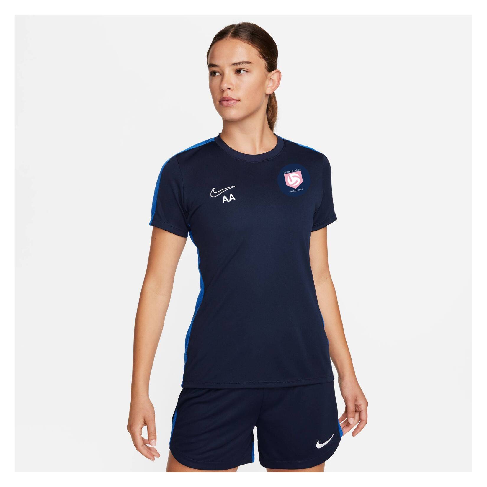 Nike Academy 23 Short Sleeve Training Top (W) - Obsidian/Royal Blue/White