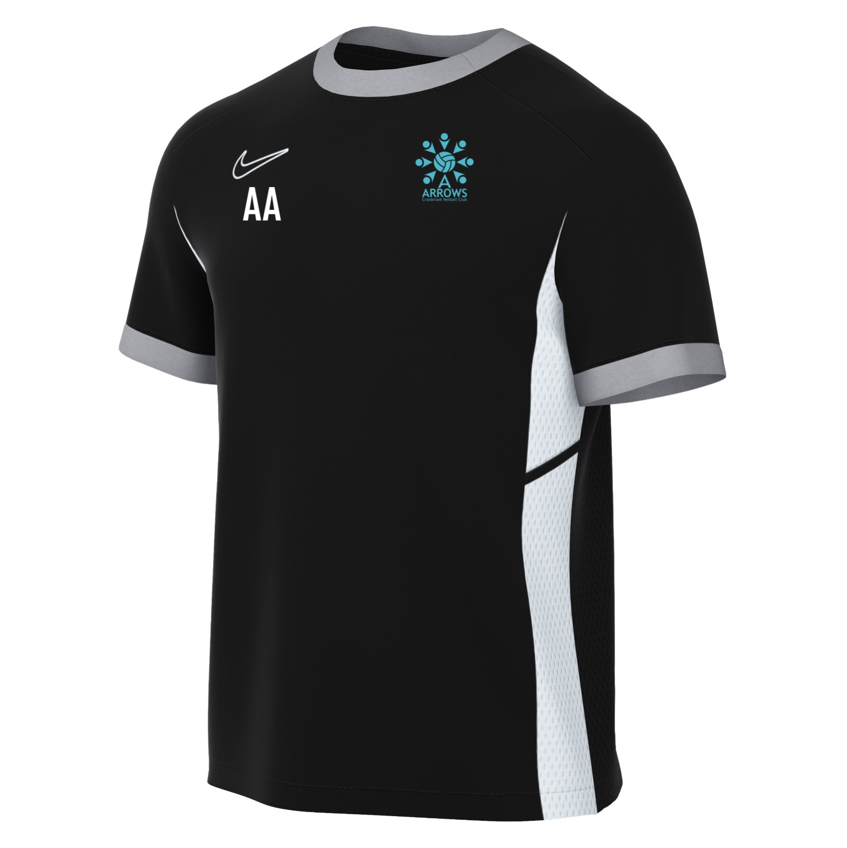 Nike Academy 25 Short-Sleeve Training Top - Black/White/White