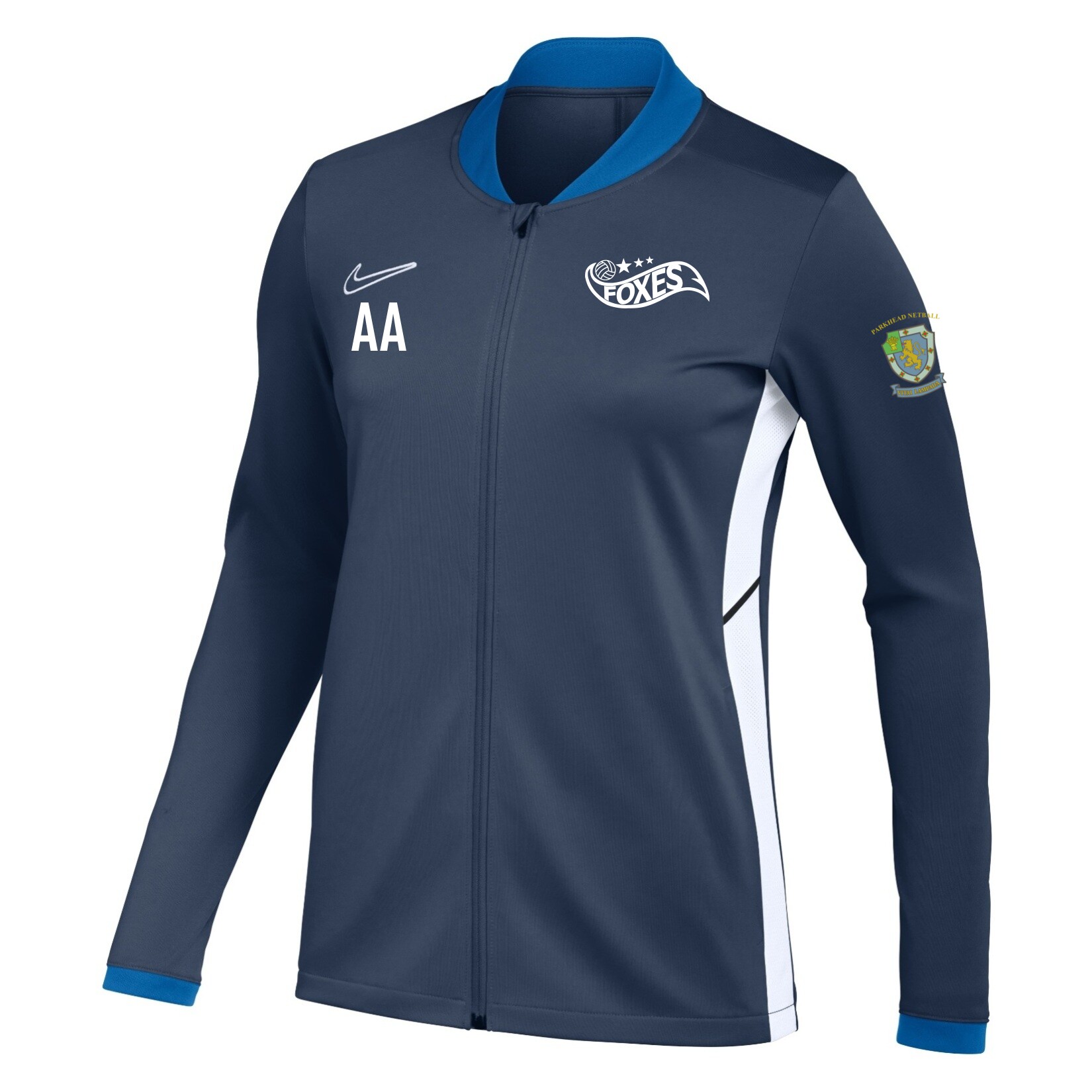 Nike Dri-FIT Academy 25 Knit Track Jacket (W) - Obsidian/Royal Blue/White