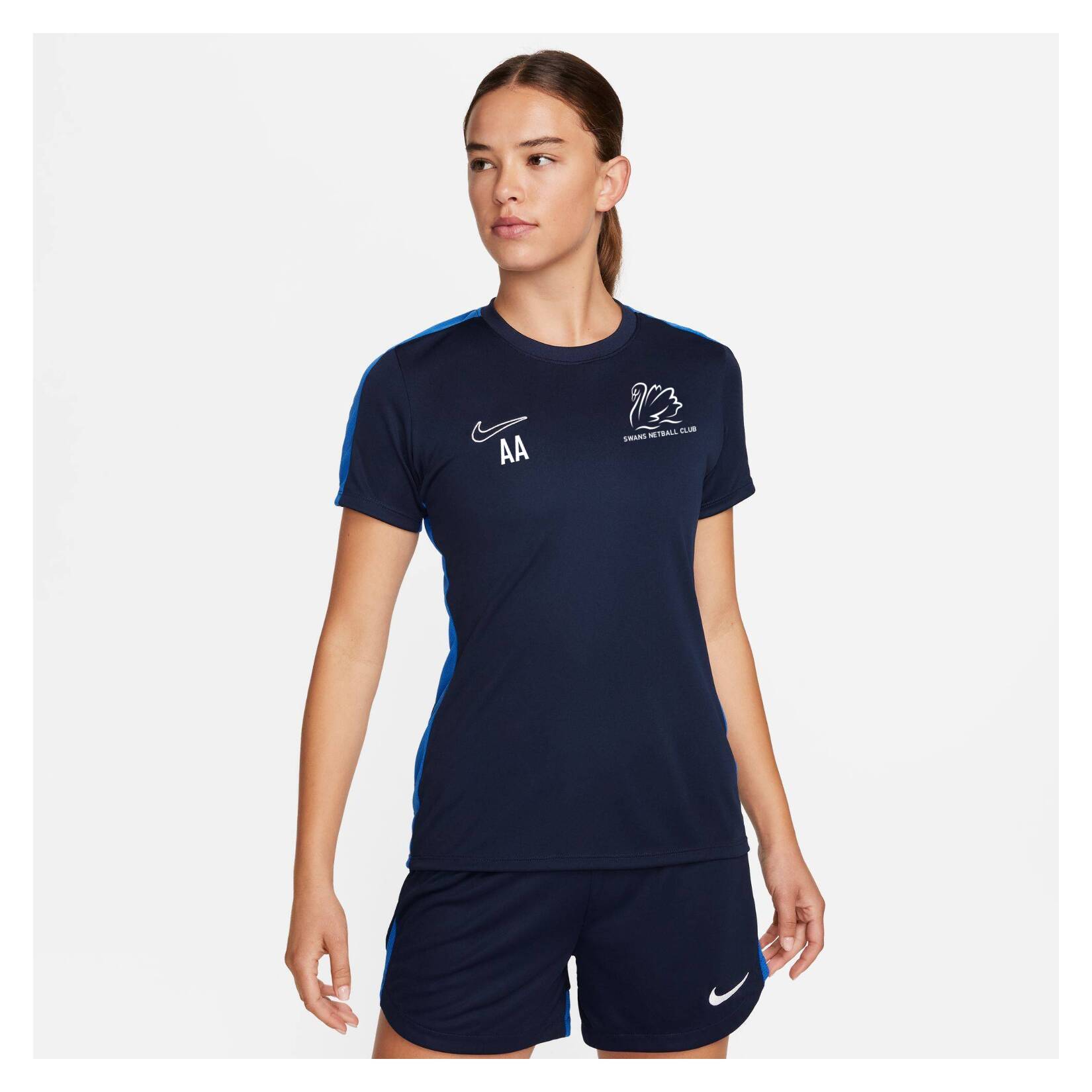 Nike Academy 23 Short Sleeve Training Top (W) - Obsidian/Royal Blue/White