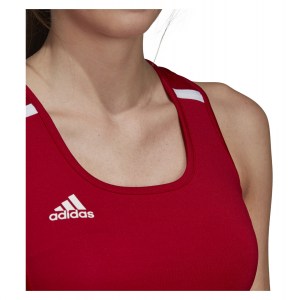 adidas Womens Team 19 Compression Tank Top Power Red-White