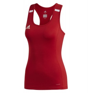 adidas Womens Team 19 Compression Tank Top Power Red-White