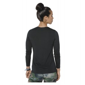 Nike Womens Pro Long-Sleeve Mesh Top Black-White