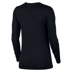 Nike Womens Pro Long-Sleeve Mesh Top Black-White
