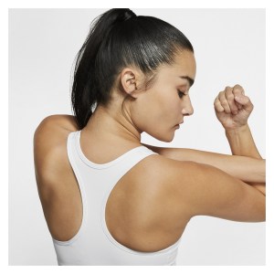 Nike Womens Swoosh Medium-Support Sports Bra White-Black